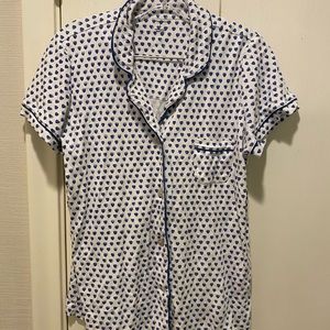 Roberta roller rabbit blue hearts pajama set large top and bottom.